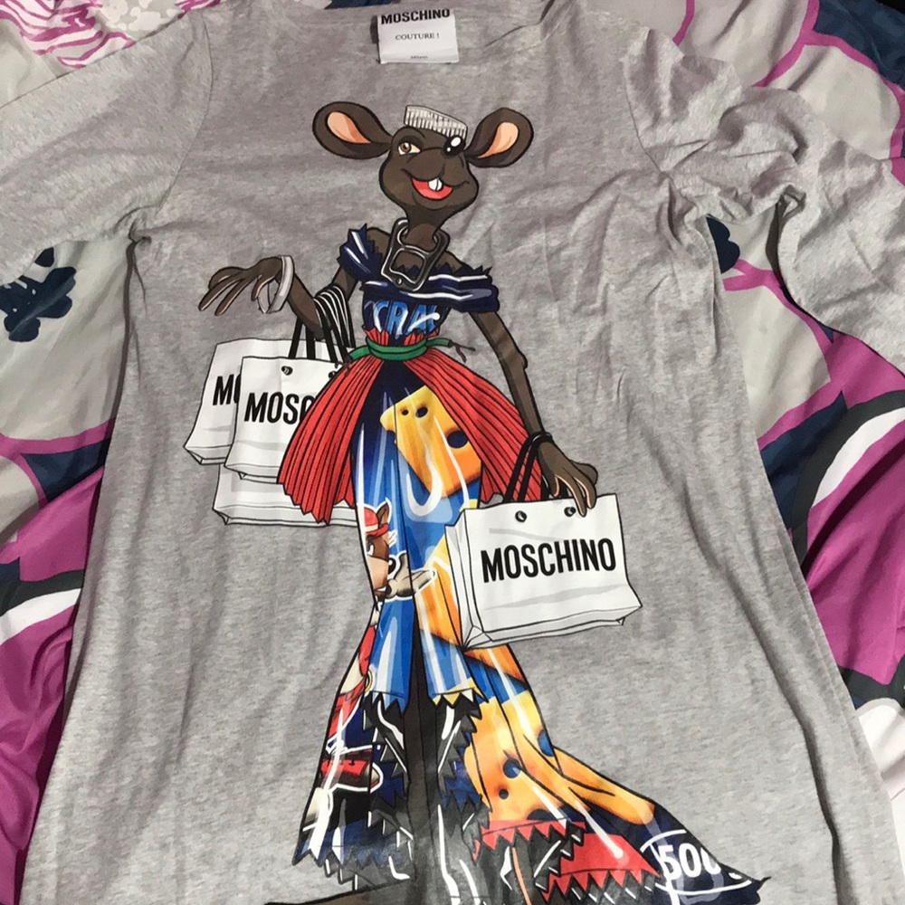 MOSCHINO Rat-A-Porter T Shirt Dress Long Sleeve